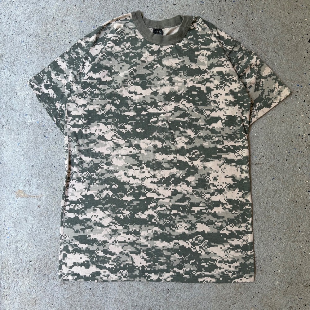 Vintage Tee Swing Digital Camo Shirt Mens Large Green Pixel Camouflage USA Made
